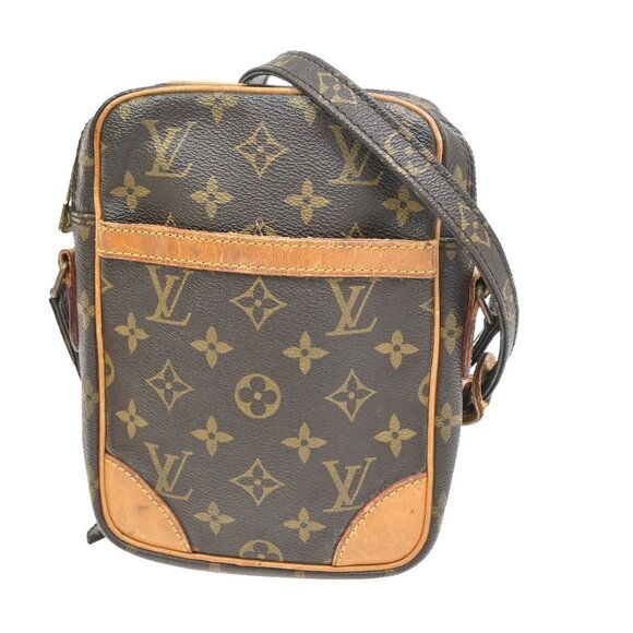 LOUIS VUITTON Danube Shoulder Bag Monogram Leather Brown France M45266 38KA659 - Picture 1 of 15